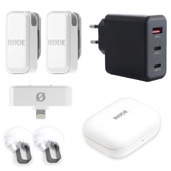 Rode Wireless Micro Drahtloses Mikrofon Lightning Weiss mit Netzteil