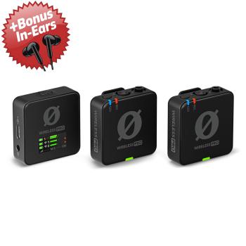 Rode Wireless Pro 2-Kanal Drahtlos-Mikrofonset + Bonus In-Ear Kopfhörer