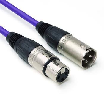 keepdrum Mikrofonkabel XLR 10m Orange Lila 2 Stück