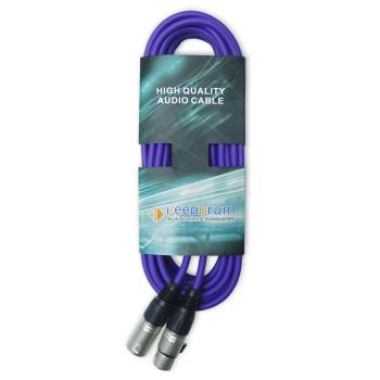 keepdrum Mikrofonkabel XLR 3-polig 10m Lila 4 Stück