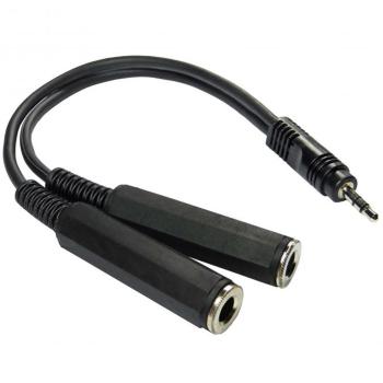 keepdrum YC006 Y-Adapter Klinke Splitter 2x Buchse 6,35mm - 1x Miniklinke-Stecker 3,5mm