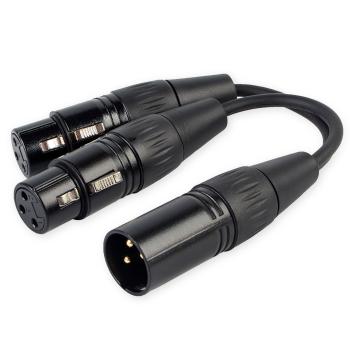 keepdrum YC020 Y-Adapterkabel XLR-Splitter 2x Buchse - 1x Stecker