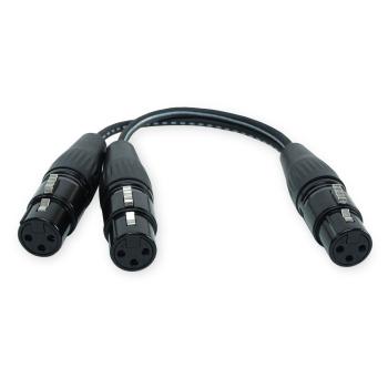 keepdrum YC025 Y-Adapterkabel XLR-Splitter 2x Buchse zu 1x Buchse