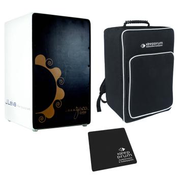 J.Leiva Zoco Black and White Cajon mit Tasche und Pad