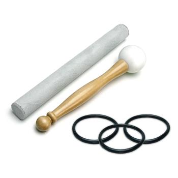 keepdrum Klangschalen-Set OM Pro Schwarz 3-Chakren Set mit Zubehör