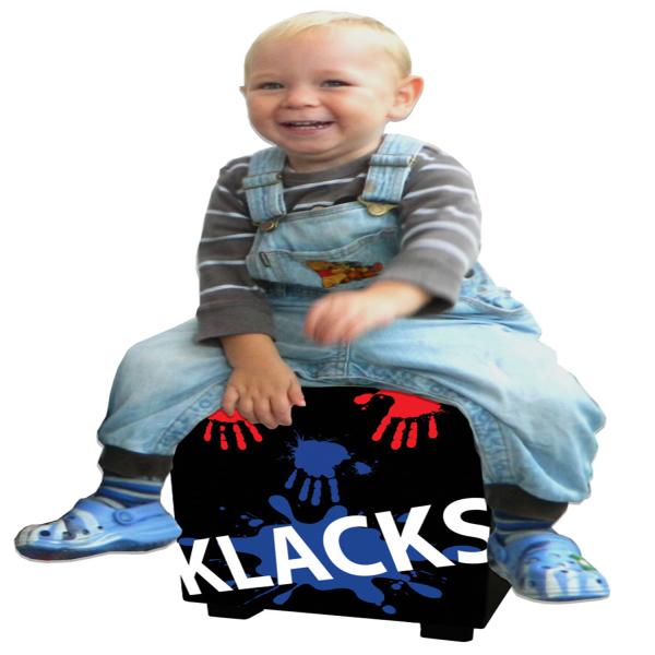 Baff Klacks Trommelhocker Schwarz Cajon mit Sitzpad