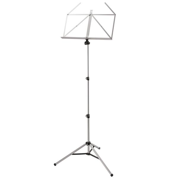 K&M 10065 Notenständer Nickel mit Leuchte