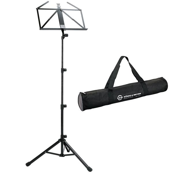 K-M 10810 Notenpult aus Stahl Schwarz mit Tasche
