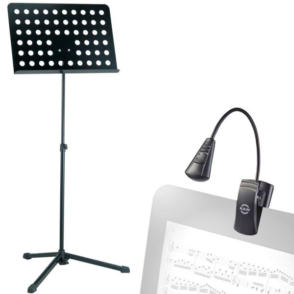 K&M 12179 Orchester Notenpult mit Flexlight Leuchte