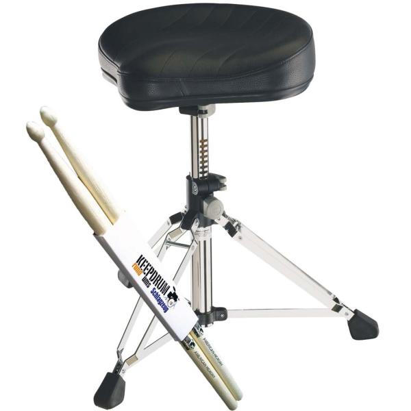 K&M 14000 Gomezz Schlagzeughocker mit Schlagzeugstöcken