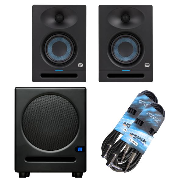 Presonus Eris Studio 4 Boxen 1 Paar mit Eris Sub 8 BT Subwoofer und 2x Kabel