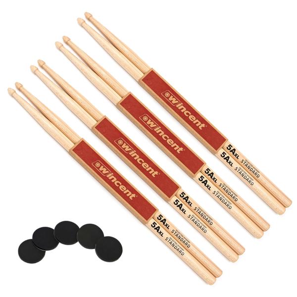 Wincent 5AXL Schlagzeugstöcke 4 Paar mit Damper Pads