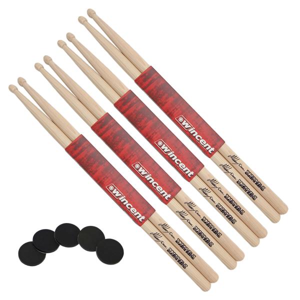 Wincent Mikkey Dee Schlagzeugstöcke 4 Paar mit Damper Pads