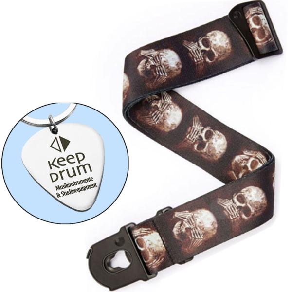 Planet Waves Gitarrengurt Skulls mit Plektrum