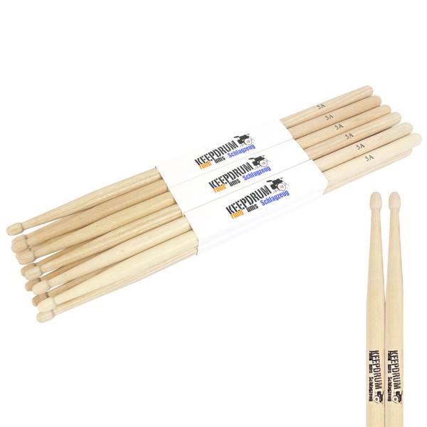 keepdrum 5A Hickory Schlagzeugstöcke Wood 6 Paar