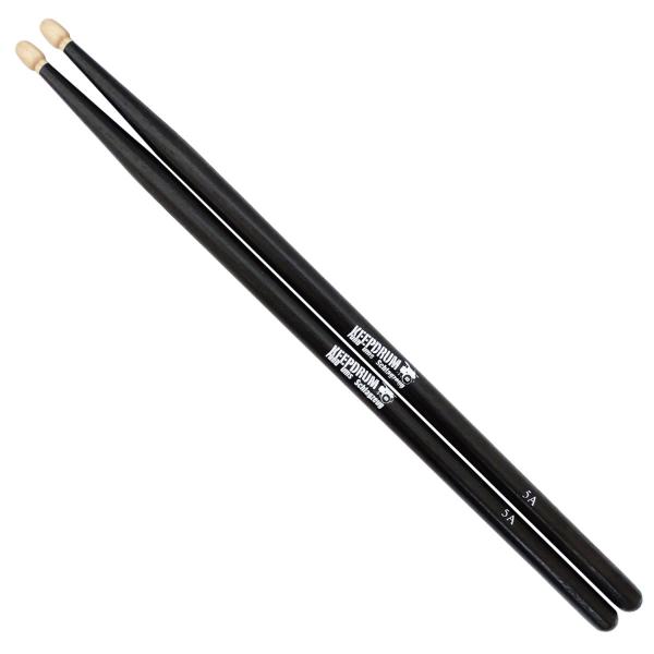 keepdrum 5AB Black Hickory Schlagzeugstöcke Schwarz 12 Paar