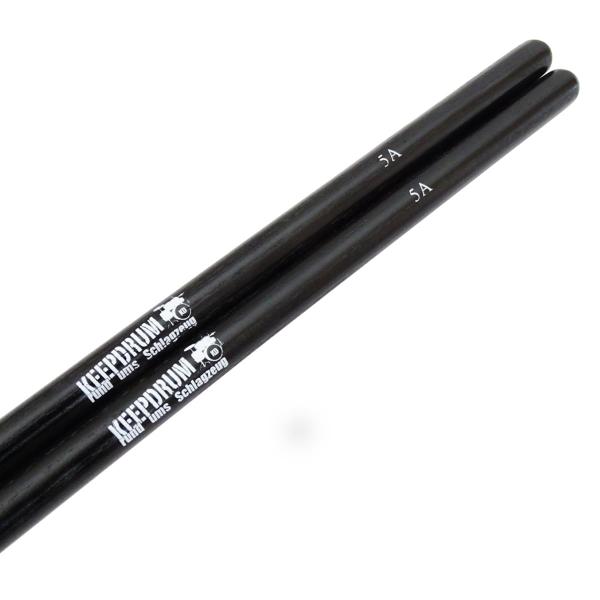 keepdrum 5AB Hickory Schlagzeugstöcke Schwarz 1 Paar