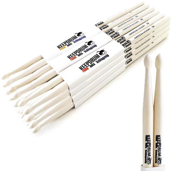 keepdrum 5B Hickory Schlagzeugstöcke 12 Paar