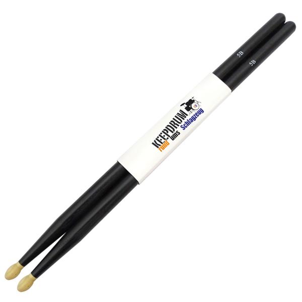 keepdrum Übungspad DP-BK12 schwarz 12 Zoll mit Drumsticks 5BB 1 Paar