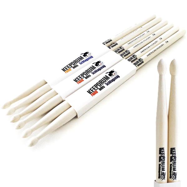 keepdrum Schlagzeugstöcke 5B 3 Paar mit Stickbag