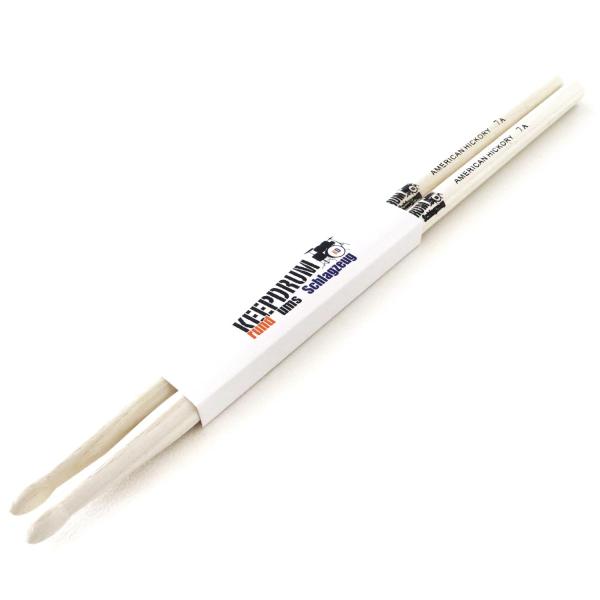 keepdrum 7A Hickory Drumsticks 3 Paar mit Stickbag