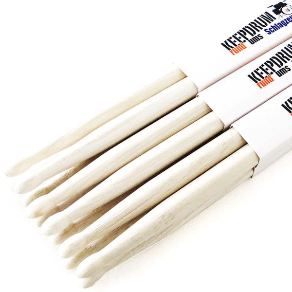 keepdrum Schlagzeugstöcke 7A Hickory Drumsticks 6 Paar