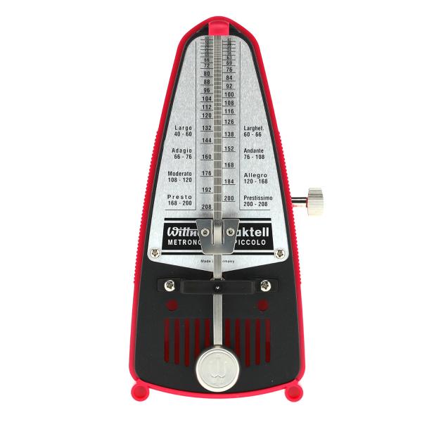 Wittner Metronom Taktell Piccolo mechanisch Dunkelrosa mit Tuch
