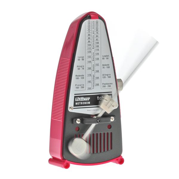Wittner Metronom Taktell Piccolo mechanisch Dunkelrosa mit Tuch