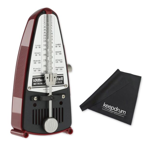 Wittner Metronom 834 Taktell Piccolo mechanisch Rot mit Tuch