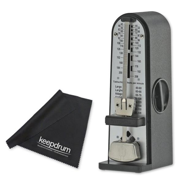 Wittner Metronom Taktell Piccolino Schwarz mit Tuch