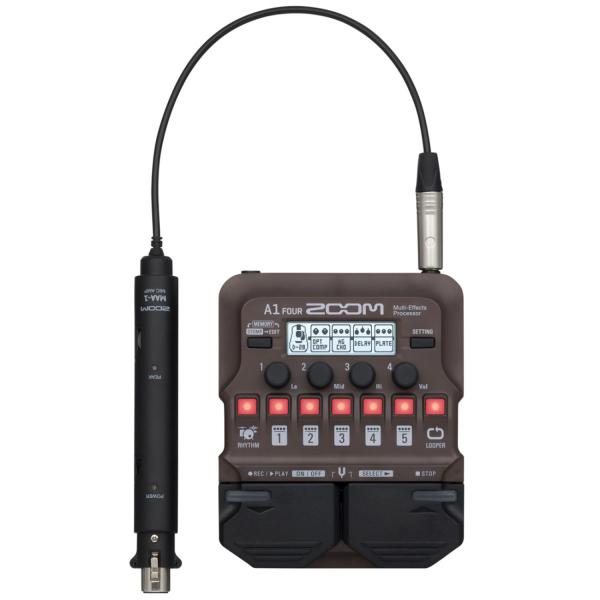 Zoom A1 Four Effektgerät mit XLR-Kabel