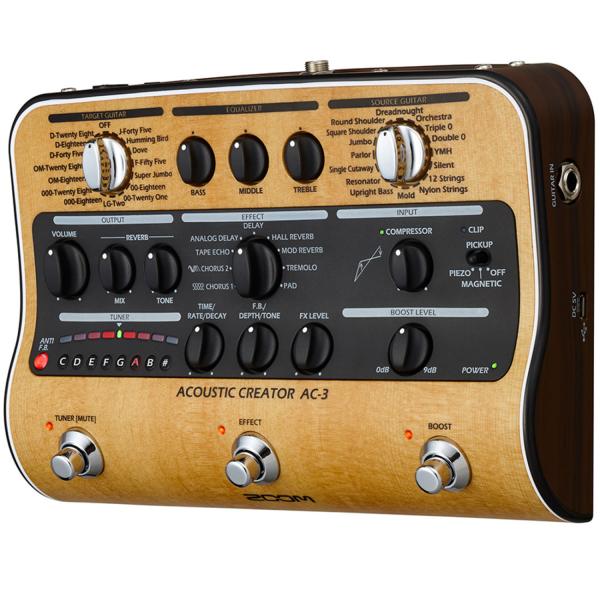 Zoom AC-3 Effektgerät mit Klinkenkabel 3m