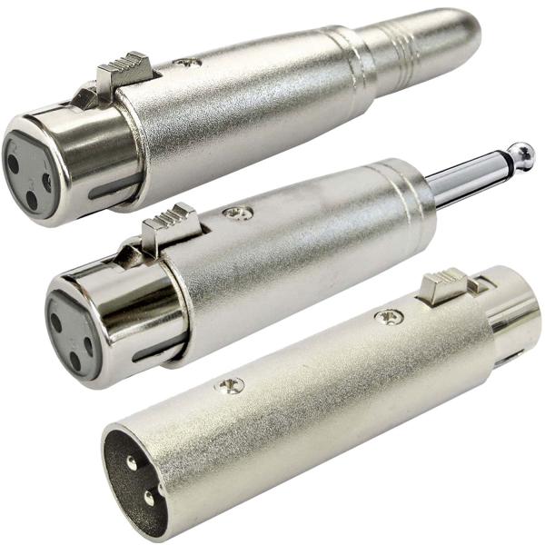 keepdrum Adapter Set XLR-F XLR-M XLR-F 6,3mm Buchse XLR-F 6,3mm