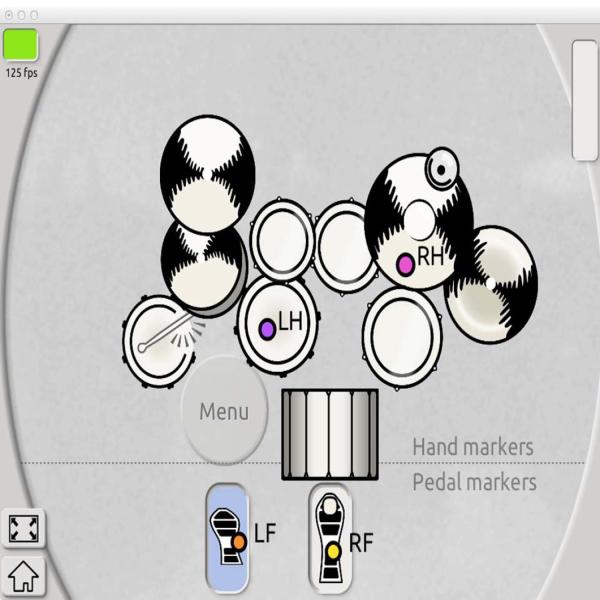 Aerodrums Air-Drumming E-Drum mit Sticks 5BB Black