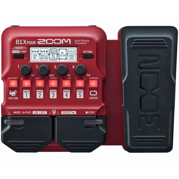 Zoom B1X FOUR Bass-Effektgerät mit Klinkenkabel 3m