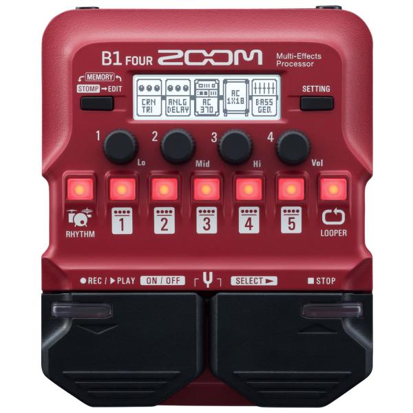 Zoom B1 FOUR Multi-Effektgerät für Bass mit Netzteil