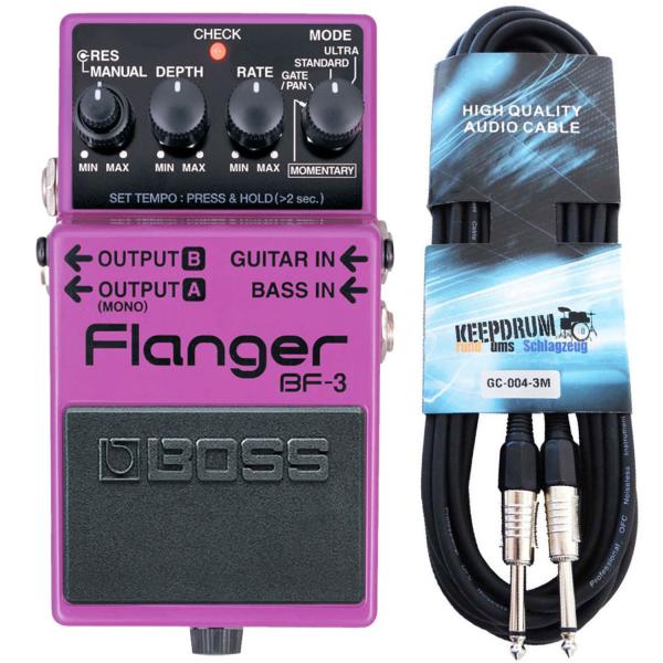 Boss BF-3 Flanger mit Gitarren-Kabel