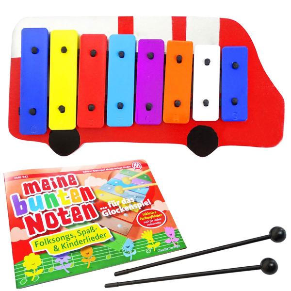 keepdrum Feuerwehr Glockenspiel mit Notenheft