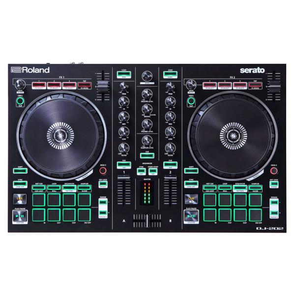 Roland DJ-202 USB-DJ-Controller mit Tasche und Tuch