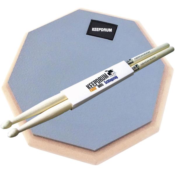 keepdrum DP-GY8 Practice Pad Grau 8 Zoll mit Sticks