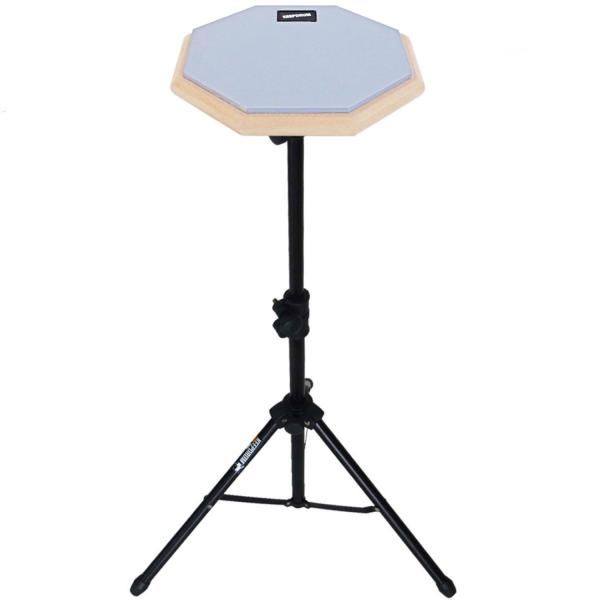 keepdrum DP-GY8 Übungspad Practice Pad Grau mit Stativ mit Hocker mit Sticks