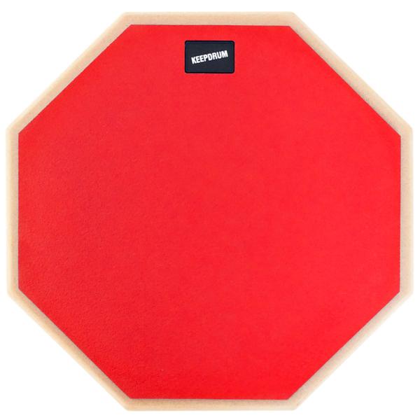 keepdrum DP-RD12 Drum Practice Pad Rot 12 mit Schlagzeugstöcken