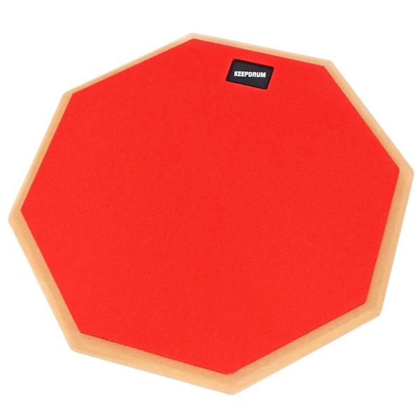 keepdrum DP-RD12 Drum Practice Pad Rot 12 mit Schlagzeugstöcken