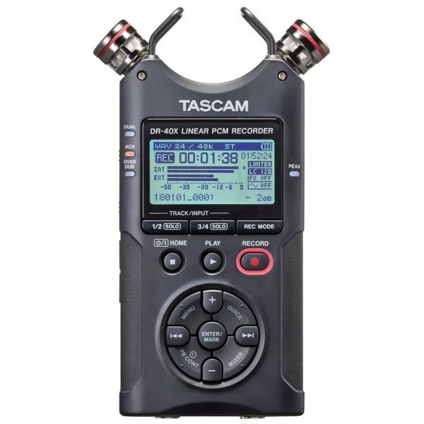 Tascam DR-40X Stereo Audio-Recorder mit Windschutz