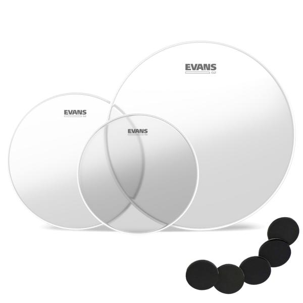 Evans ETP-G2CLR-S Clear Fell Pack Standard 12 - 13 - 16 mit  Pads