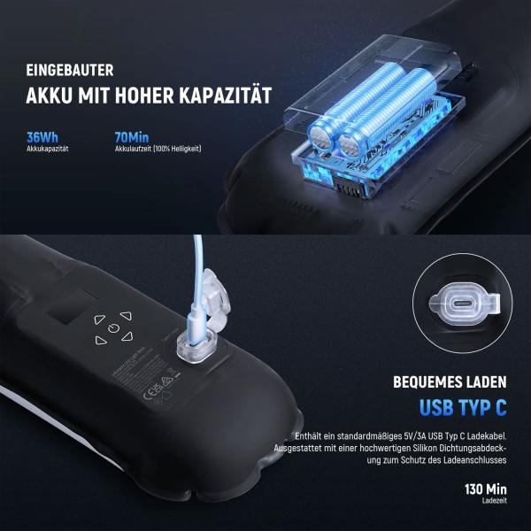 Neewer Stablicht GC30C aufblasbare LED-Stableuchte mit Netzteil