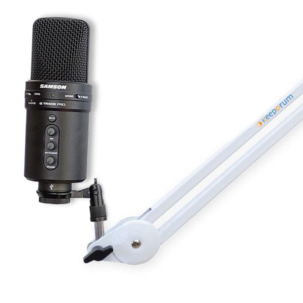 Samson USB-Mikrofon G-Track Pro mit Gelenkarm Weiss