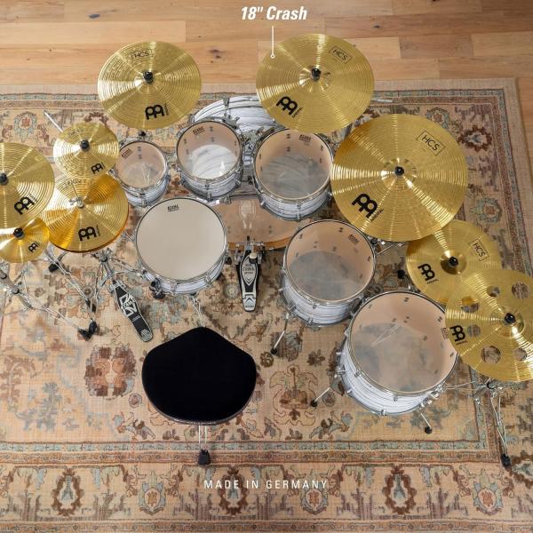 Meinl Becken HCS18C Crash 18 Zoll mit keepdrum Schlagzeugstöcke