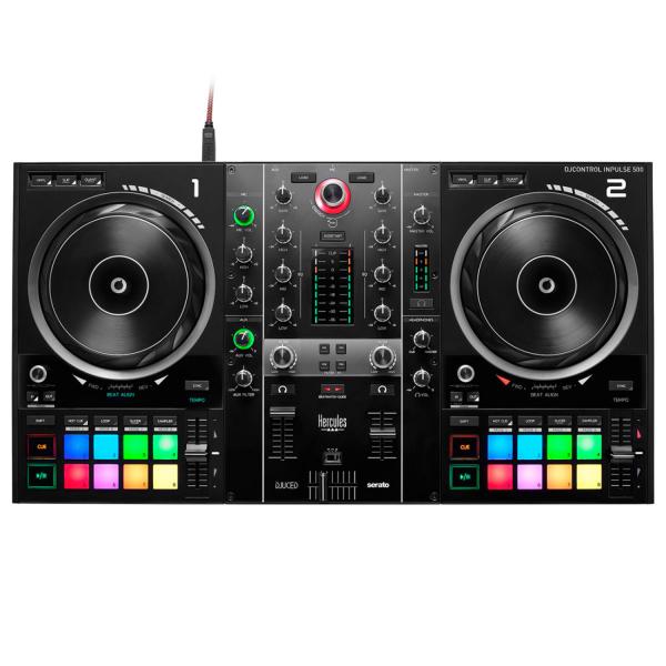 Hercules Inpulse 500 DJ Controller mit DJMonitor42 Boxen