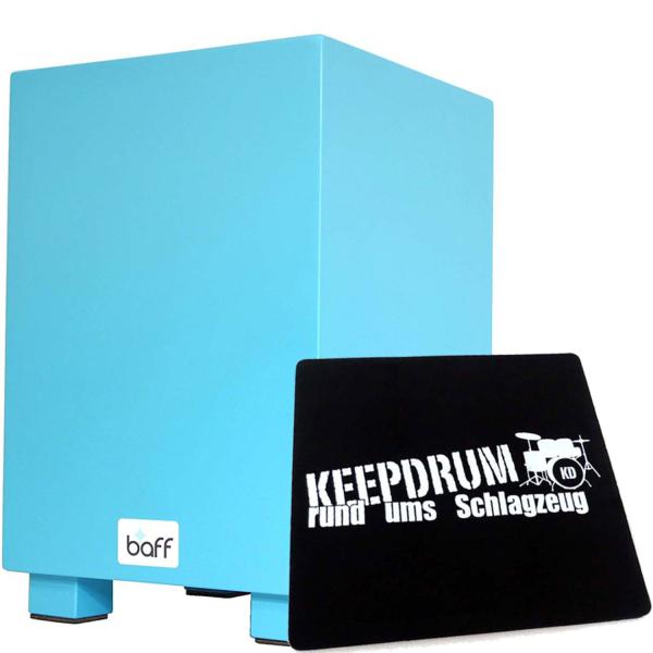 Baff Kinder Trommel-Hocker Cajon Blau mit Sitzpad